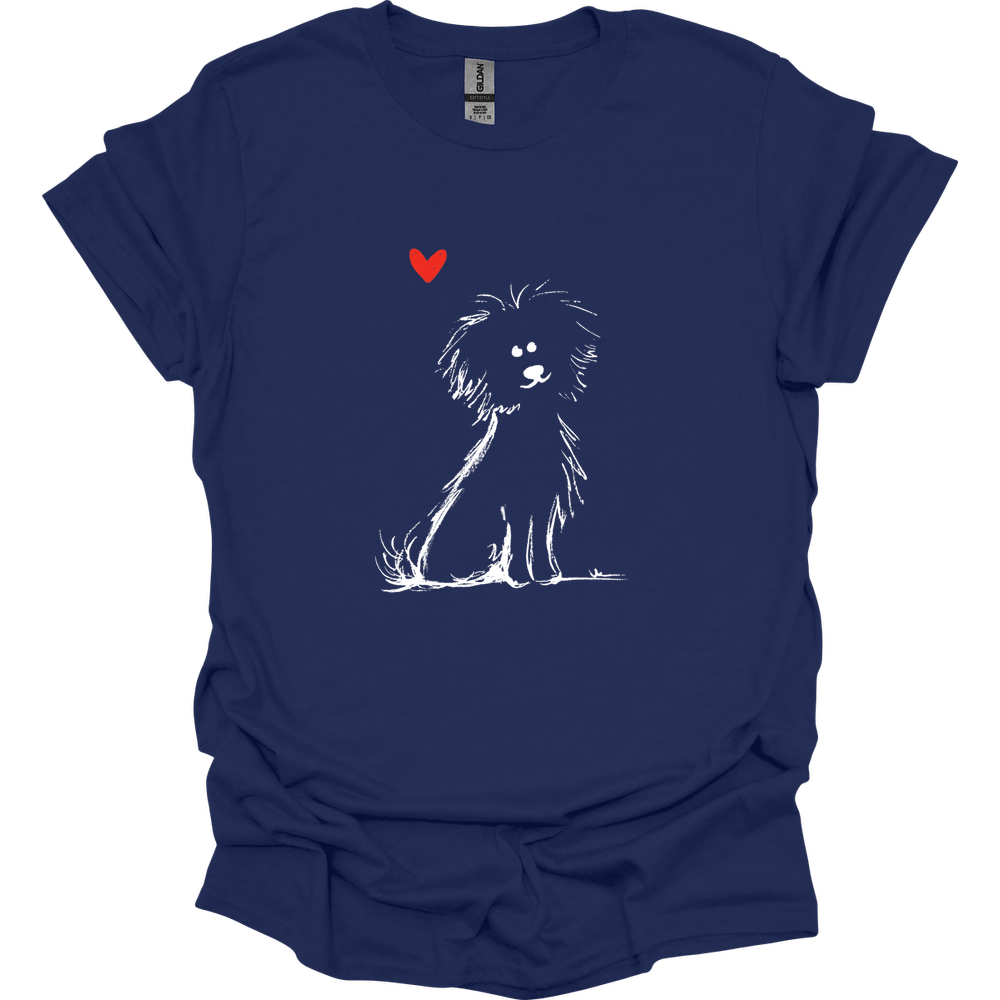 Bichon Frise - Sketch Dog T-Shirt - Navy