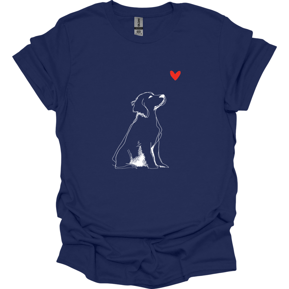 Brittany - Sketch Dog T-Shirt - Navy
