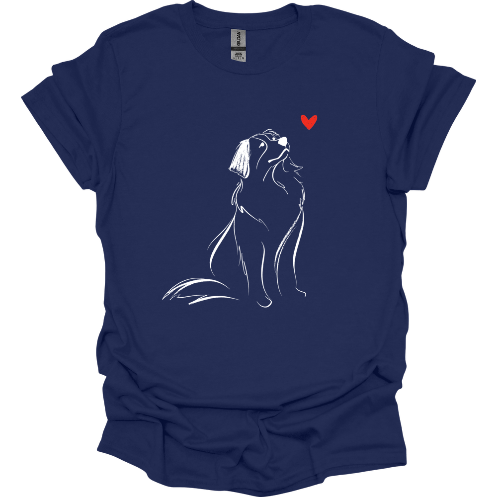 Bernese Mountain Dog - Sketch Dog T-Shirt - Navy