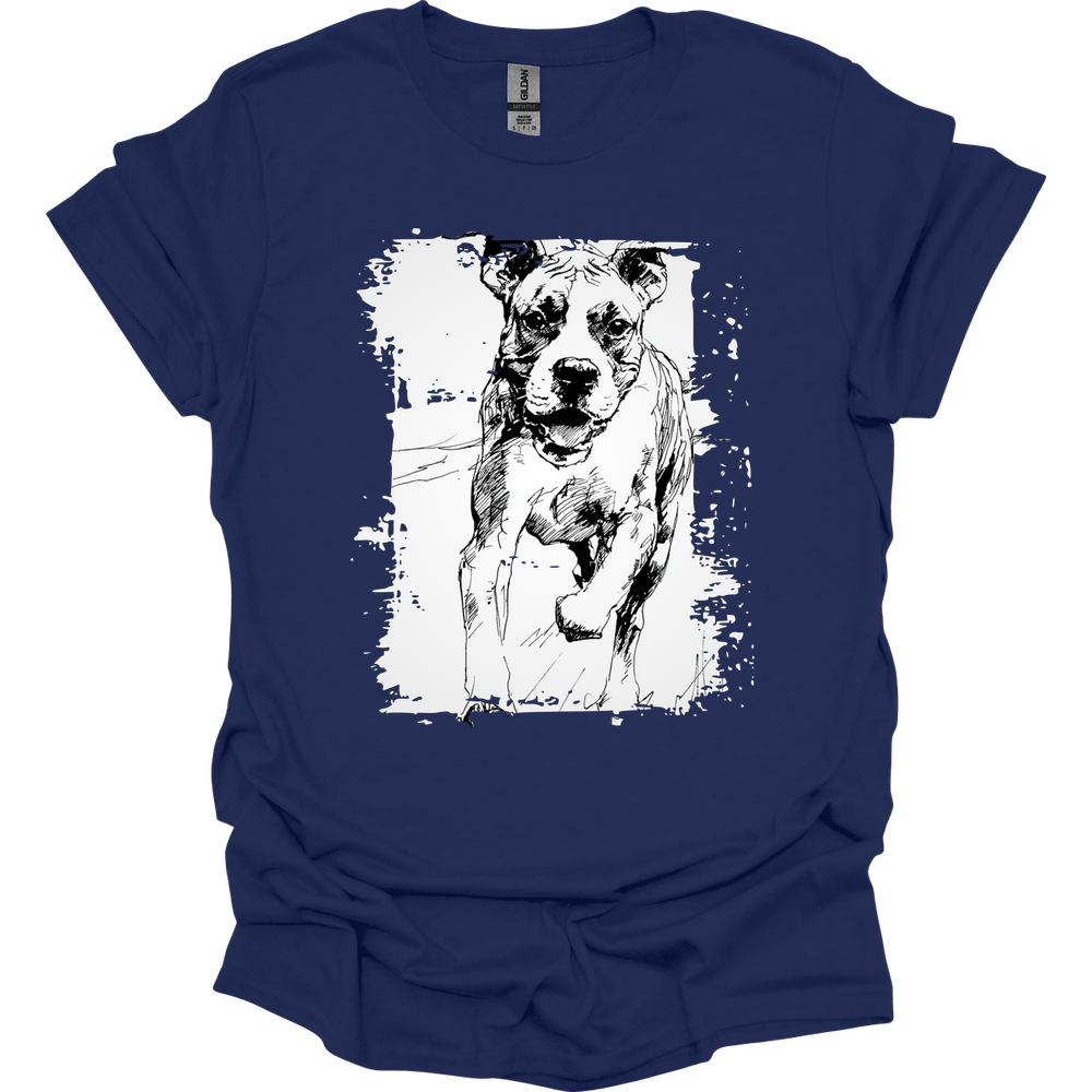Boxer - Running Dog T-Shirt - Navy