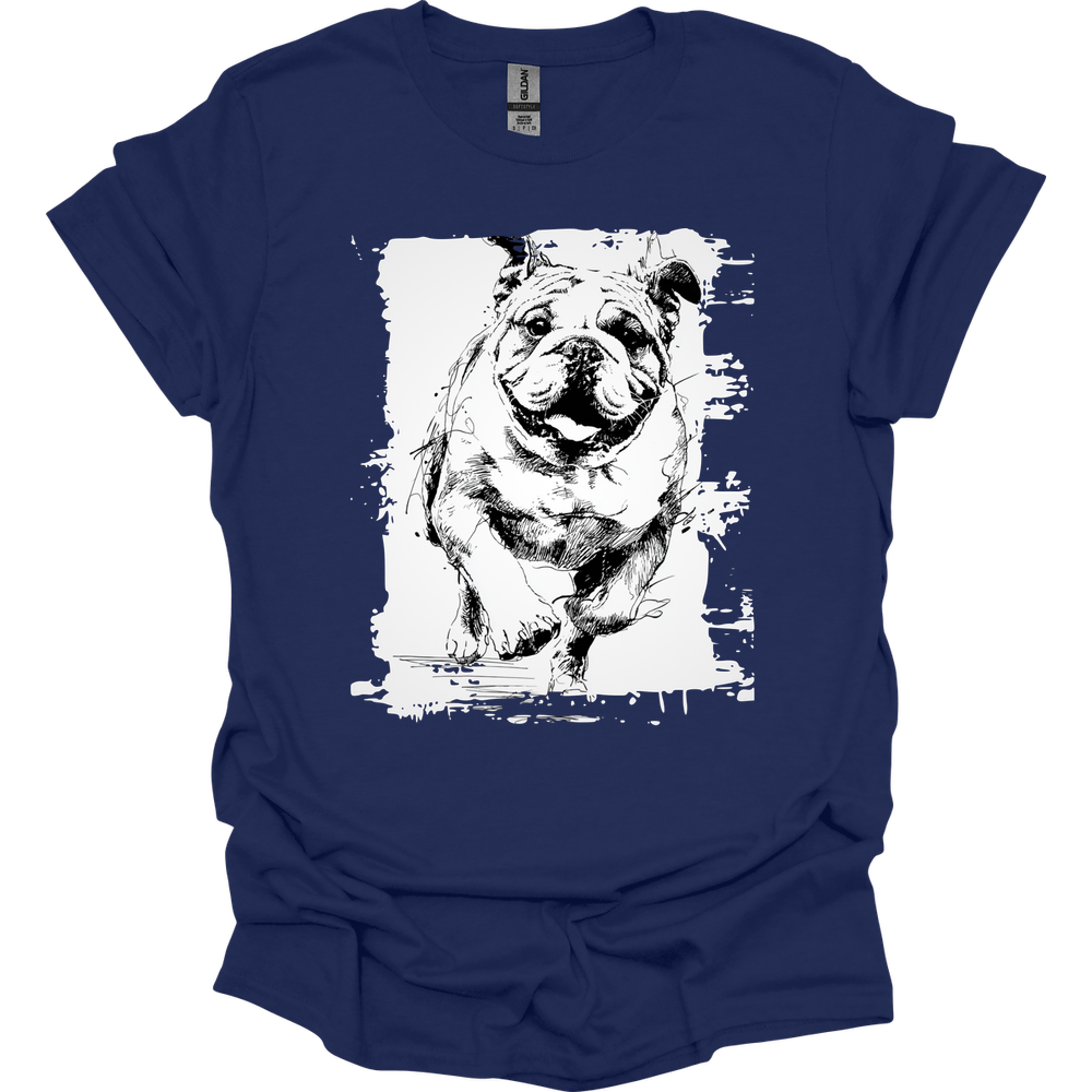 Bulldog - Running Dog T-Shirt - Navy