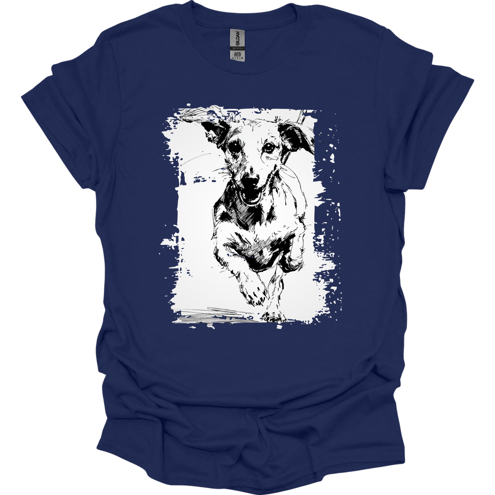 Dachshund - Running Dog T-Shirt - Navy