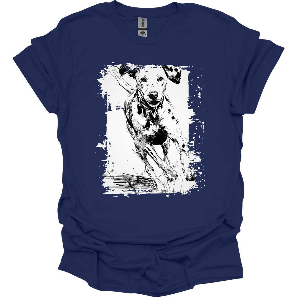 Dalmatian - Running Dog T-Shirt - Navy