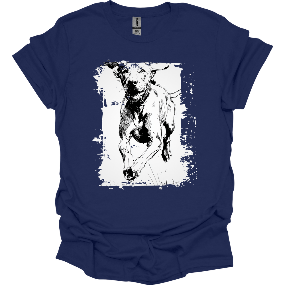 Vizsla - Running Dog T-Shirt - Navy