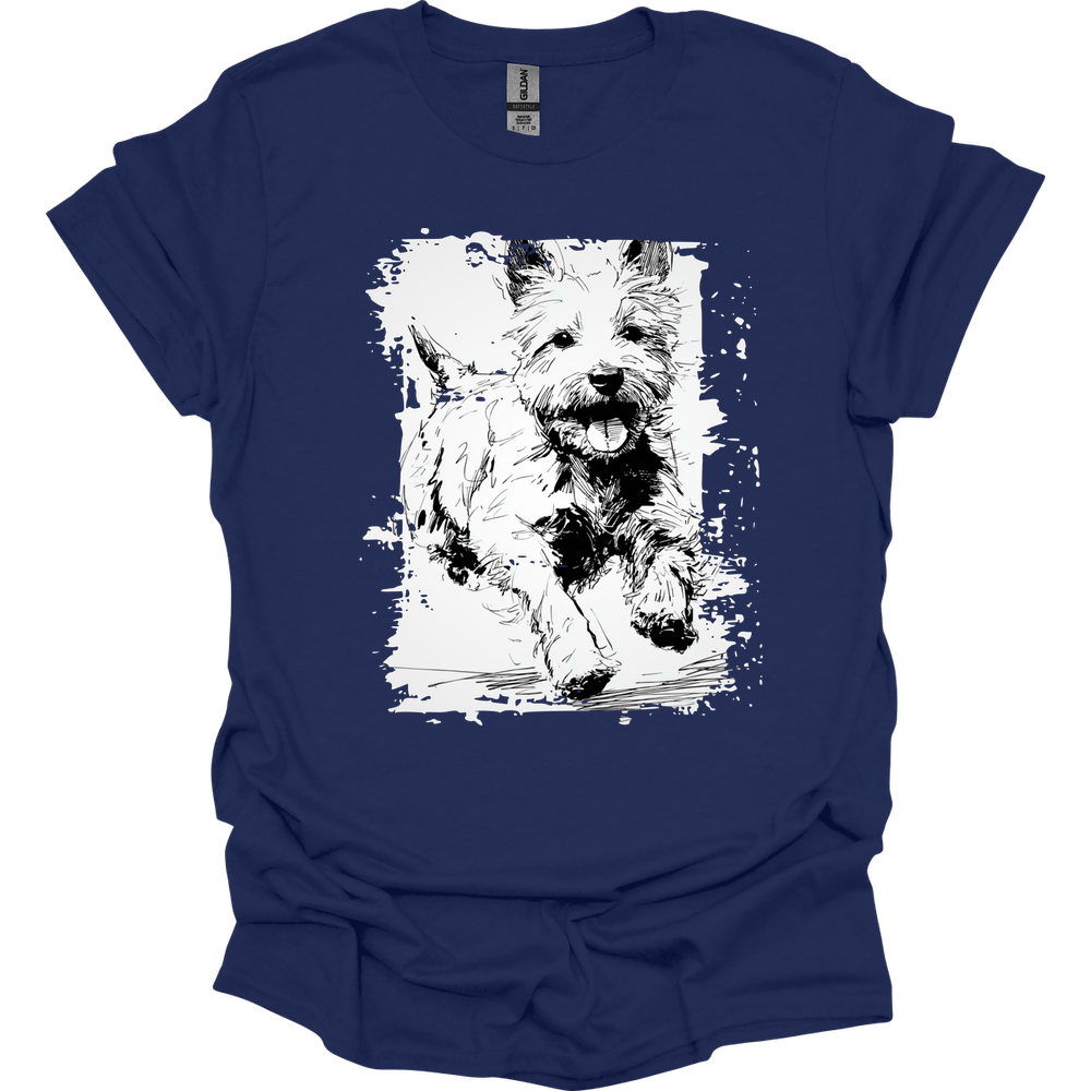 West Hightland White Terrier - Running Dog T-Shirt - Navy