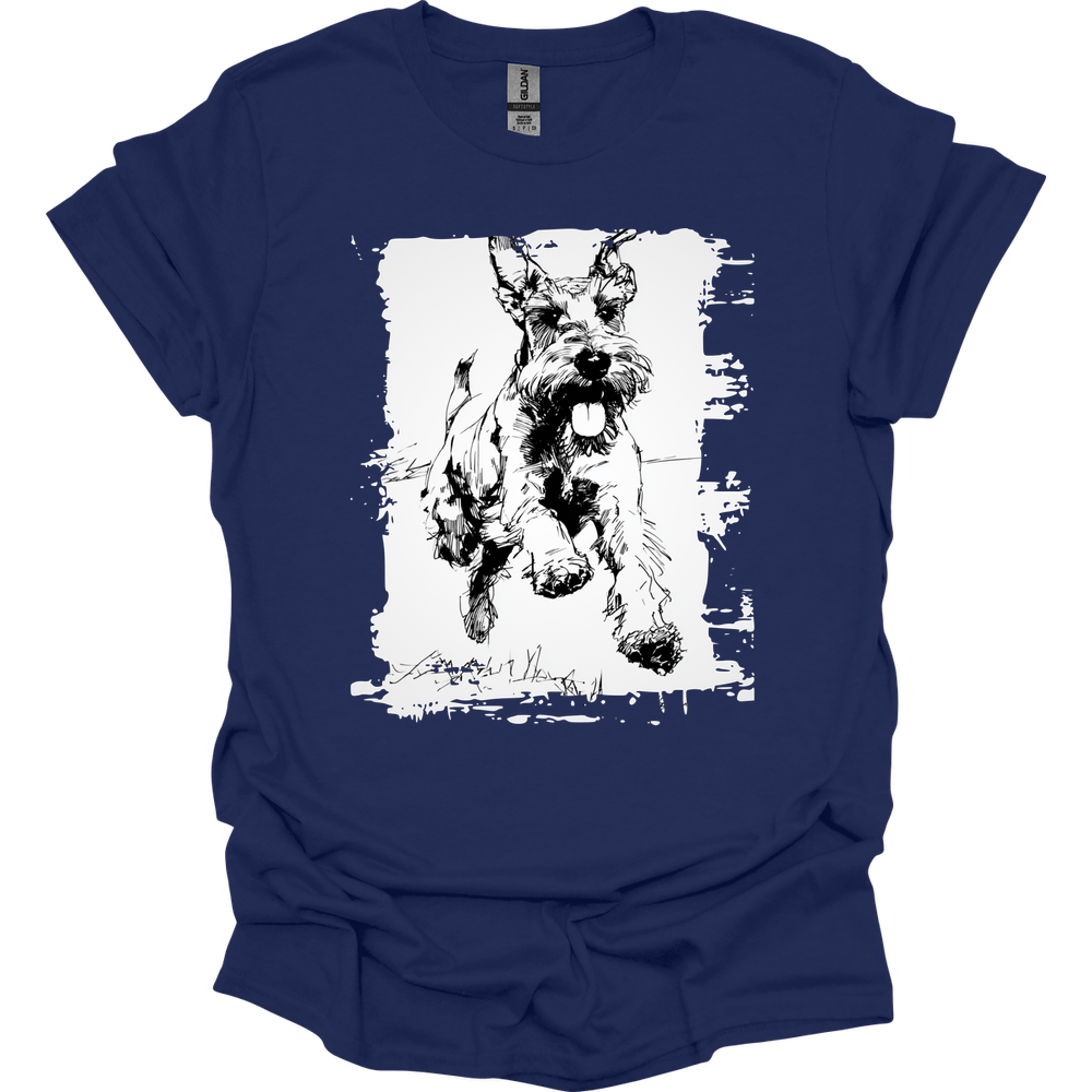 Giant Schnauzer - Running Dog T-Shirt - Navy