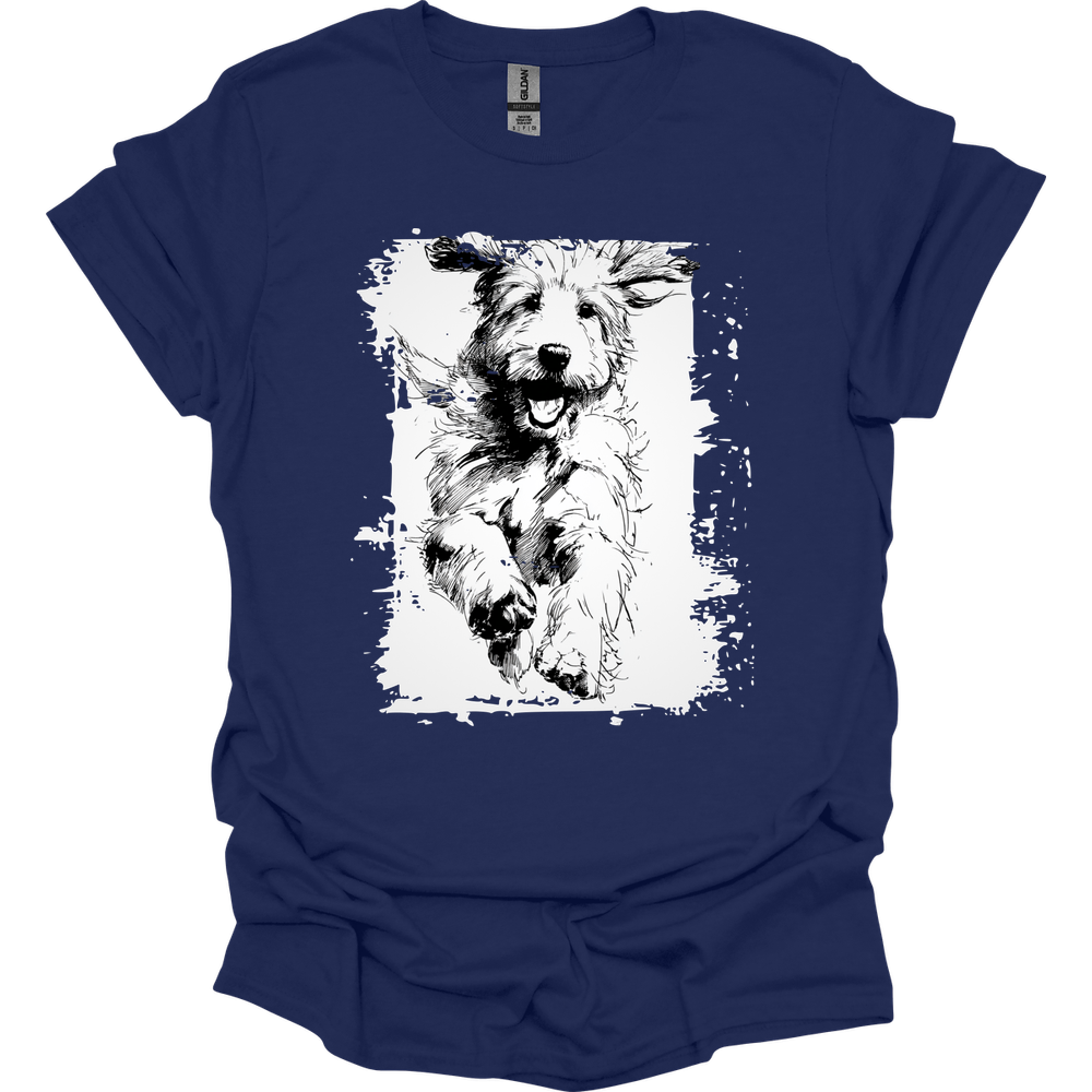 Golden Doodle - Running Dog T-Shirt - Navy