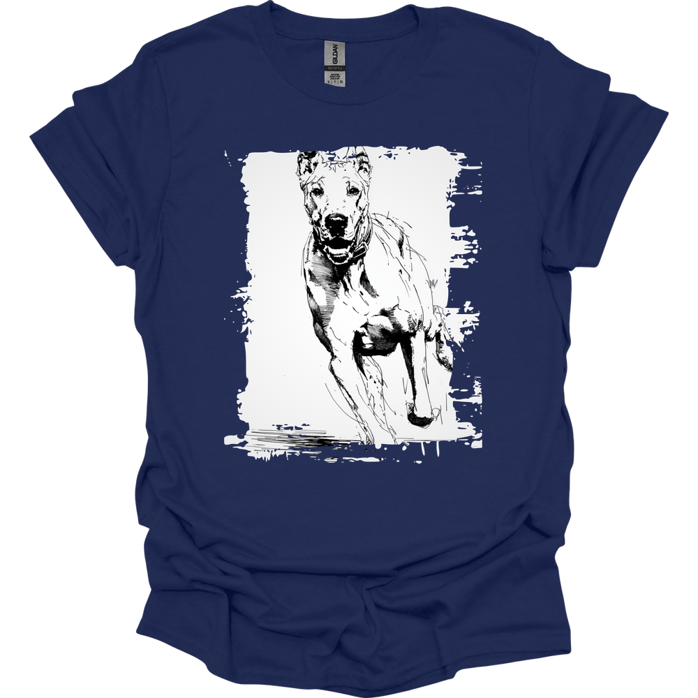 Great Dane - Running Dog T-Shirt - Navy
