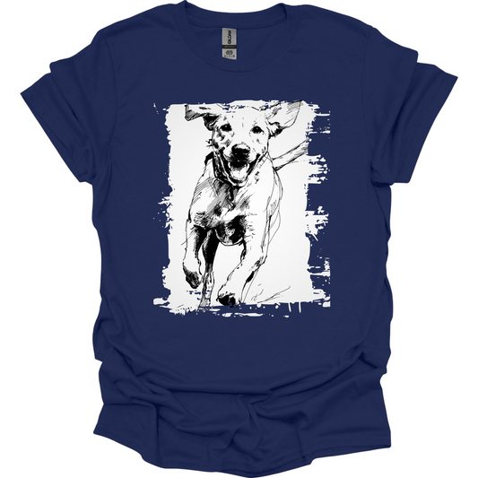 Labrador - Running Dog T-Shirt - Navy