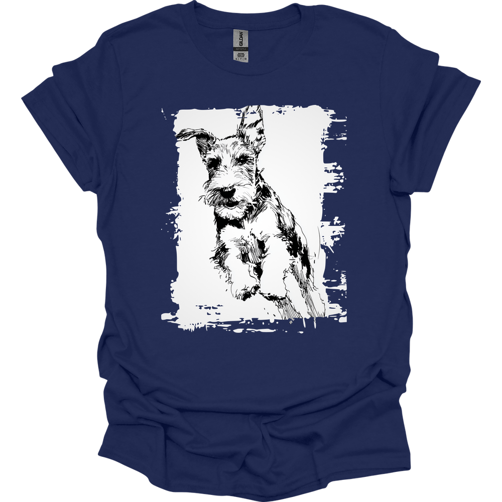 Kerry Blue Terrier - Running Dog T-Shirt - Navy