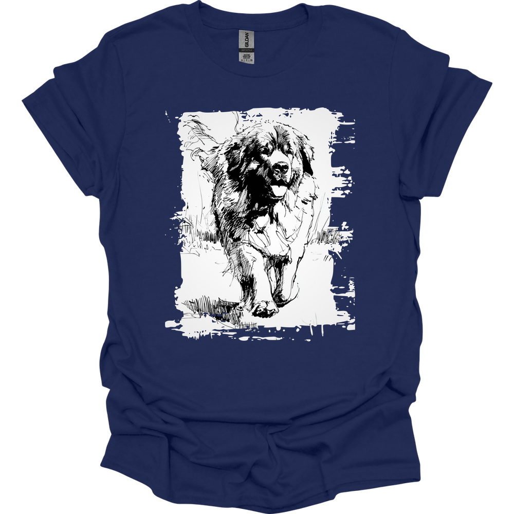 Newfoundland - Running Dog T-Shirt - Navy