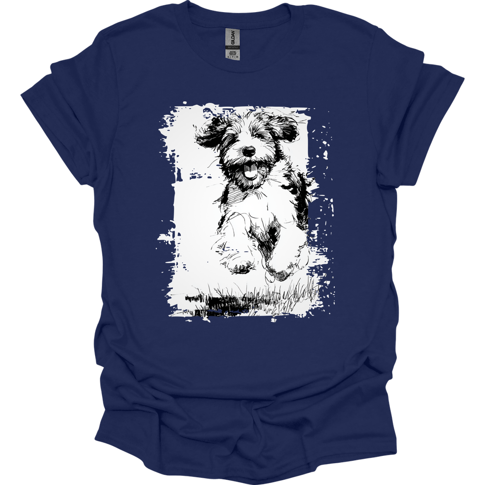 Portuguese Water Dog - Running Dog T-Shirt - Navy
