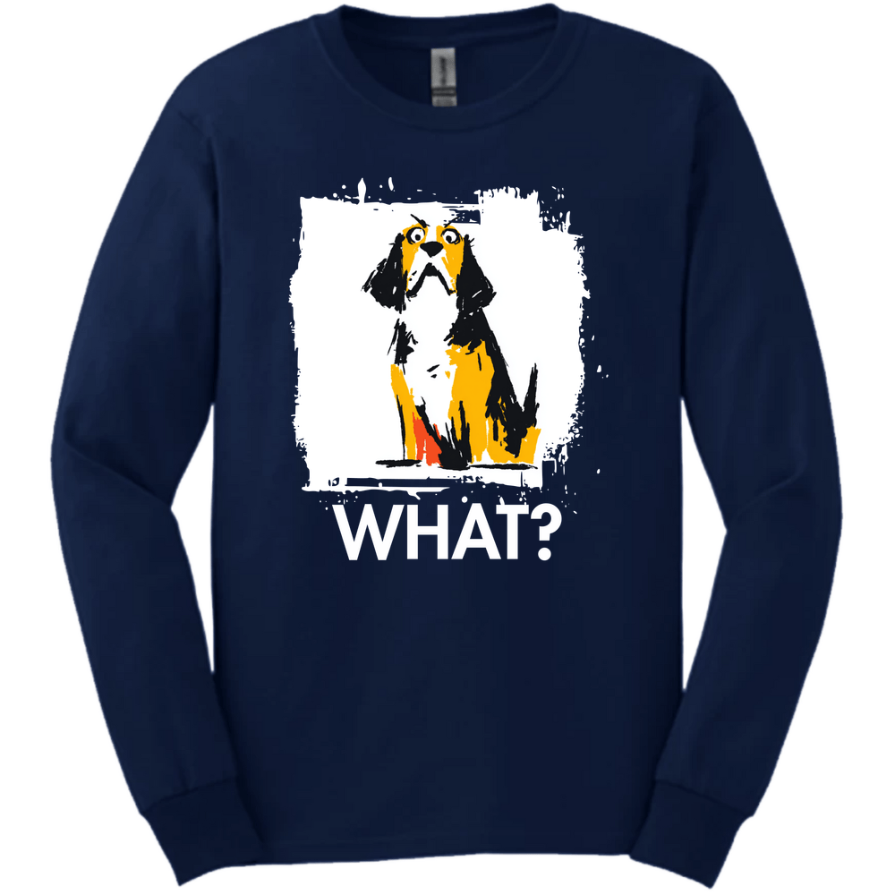 Beagle - What Dog Long Sleeve Tee - Navy