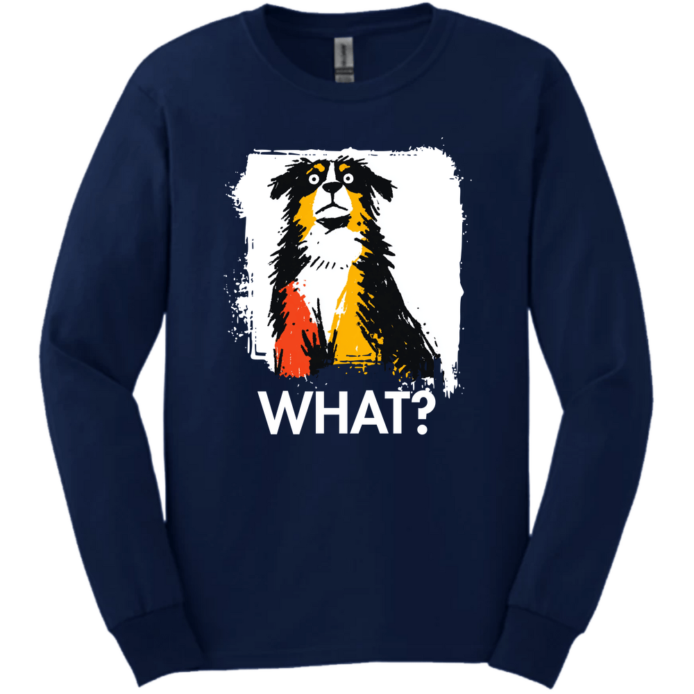 Bernese Mountain Dog - What Dog Long Sleeve Tee - Navy