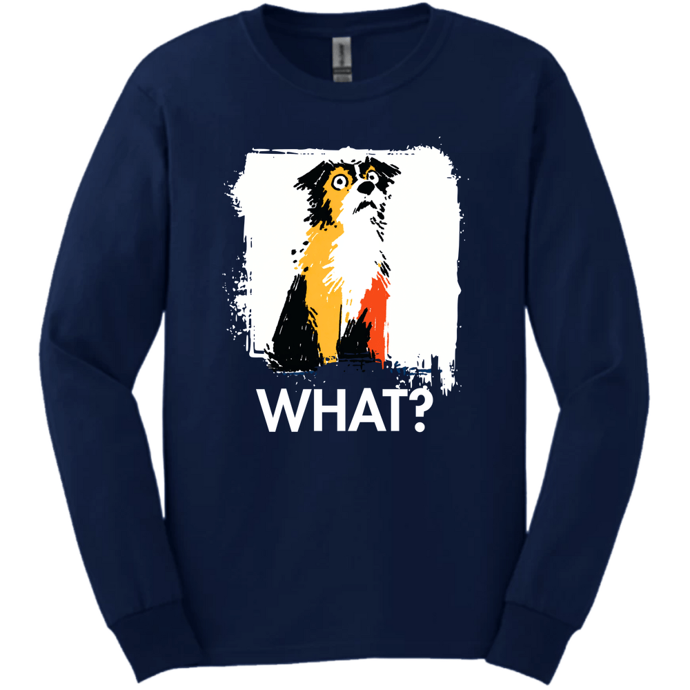 Brittany - What Dog Long Sleeve Tee - Navy