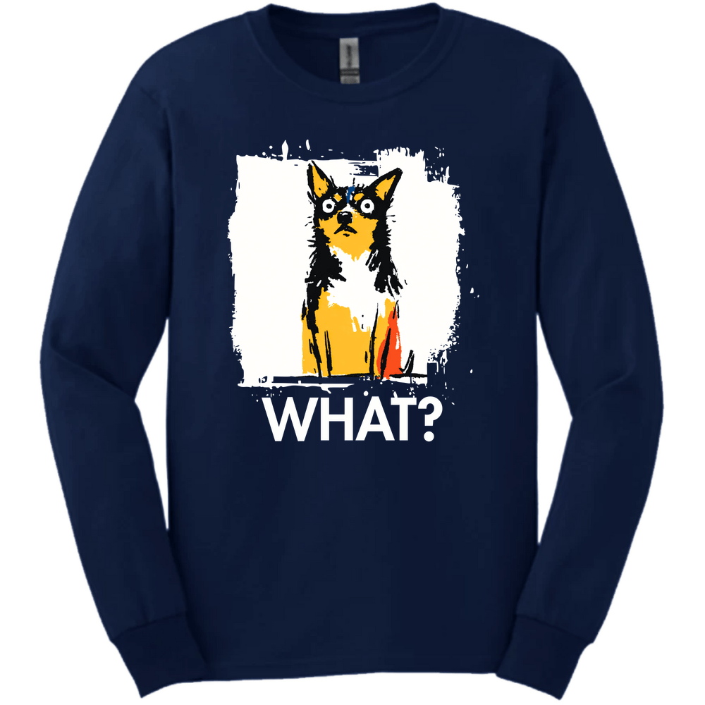 Chihuahua - What Dog Long Sleeve Tee - Navy
