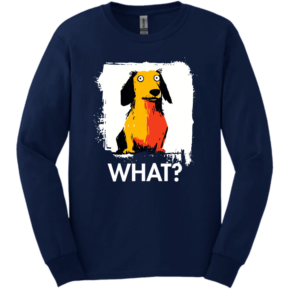 Dachshund - What Dog Long Sleeve Tee - Navy