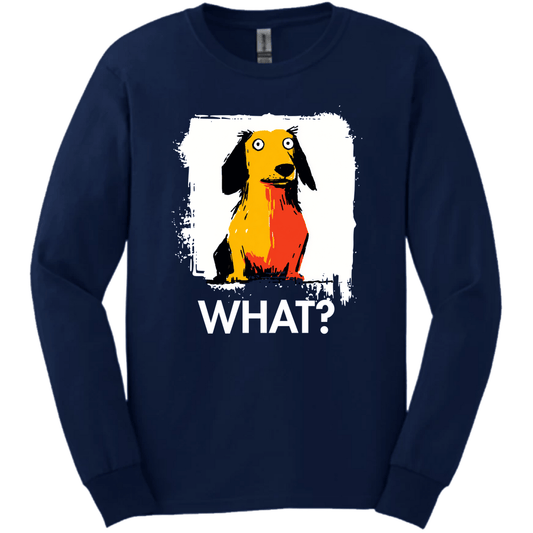 Dachshund - What Dog Long Sleeve Tee - Navy