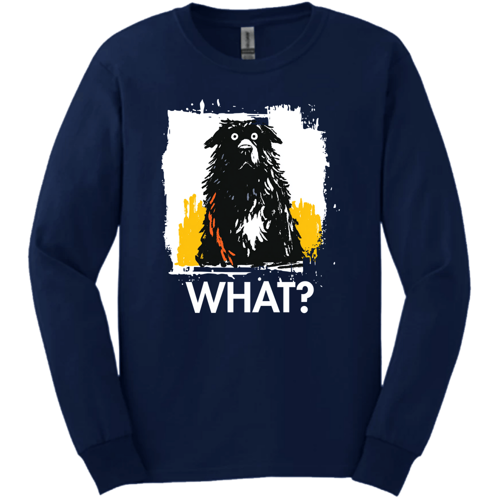Newfoundland - What Dog Long Sleeve Tee - Navy