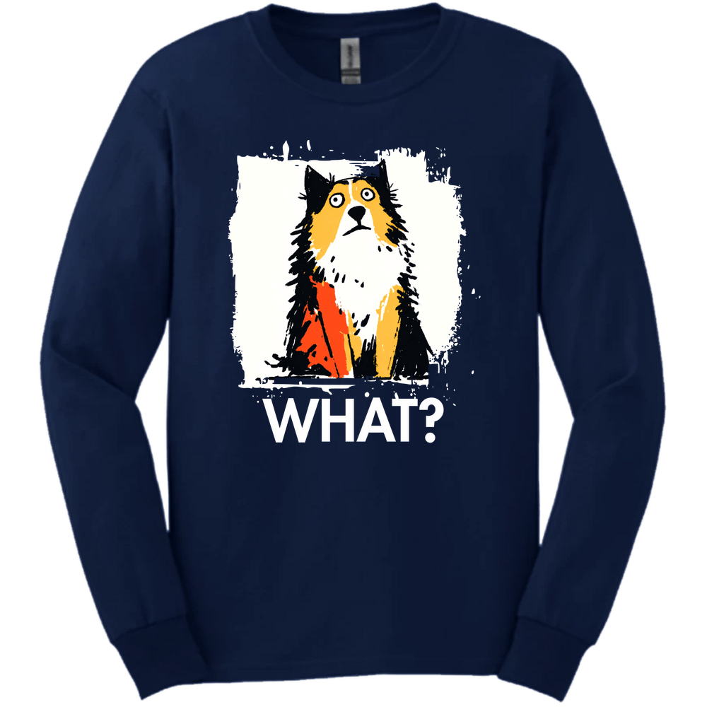 Shetland Sheepdog - What Dog Long Sleeve Tee - Navy
