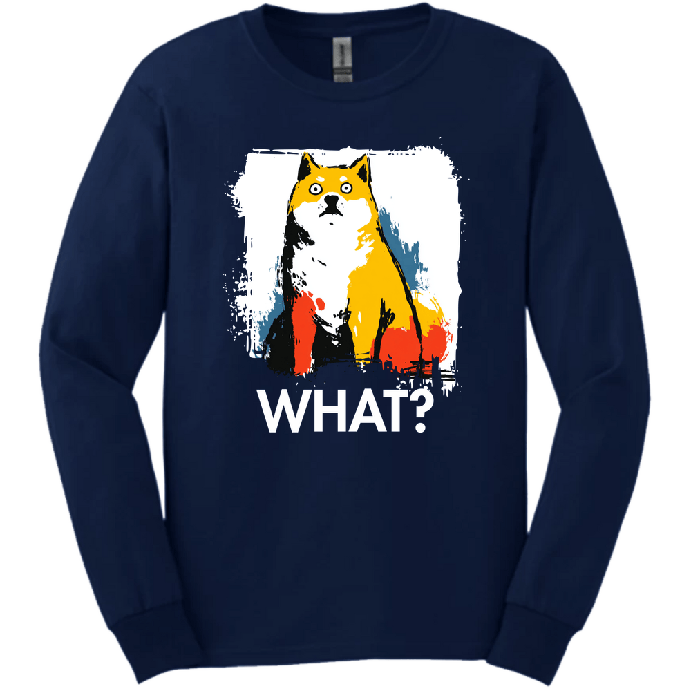 Shiba Inu - What Dog Long Sleeve Tee - Navy