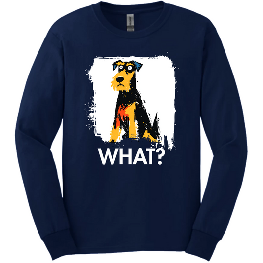 Airedale - What Dog Long Sleeve Tee - Navy