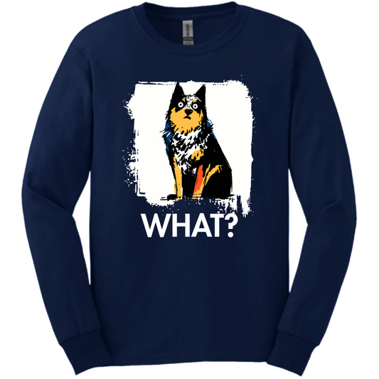 Australian Cattle Dog - What Dog Long Sleeve Tee - Navy