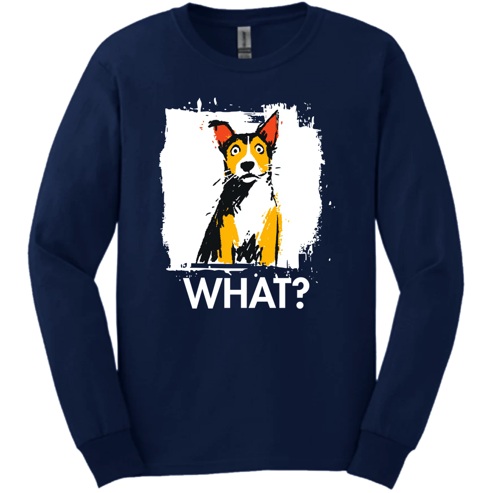 Basenji - What Dog Long Sleeve Tee - Navy