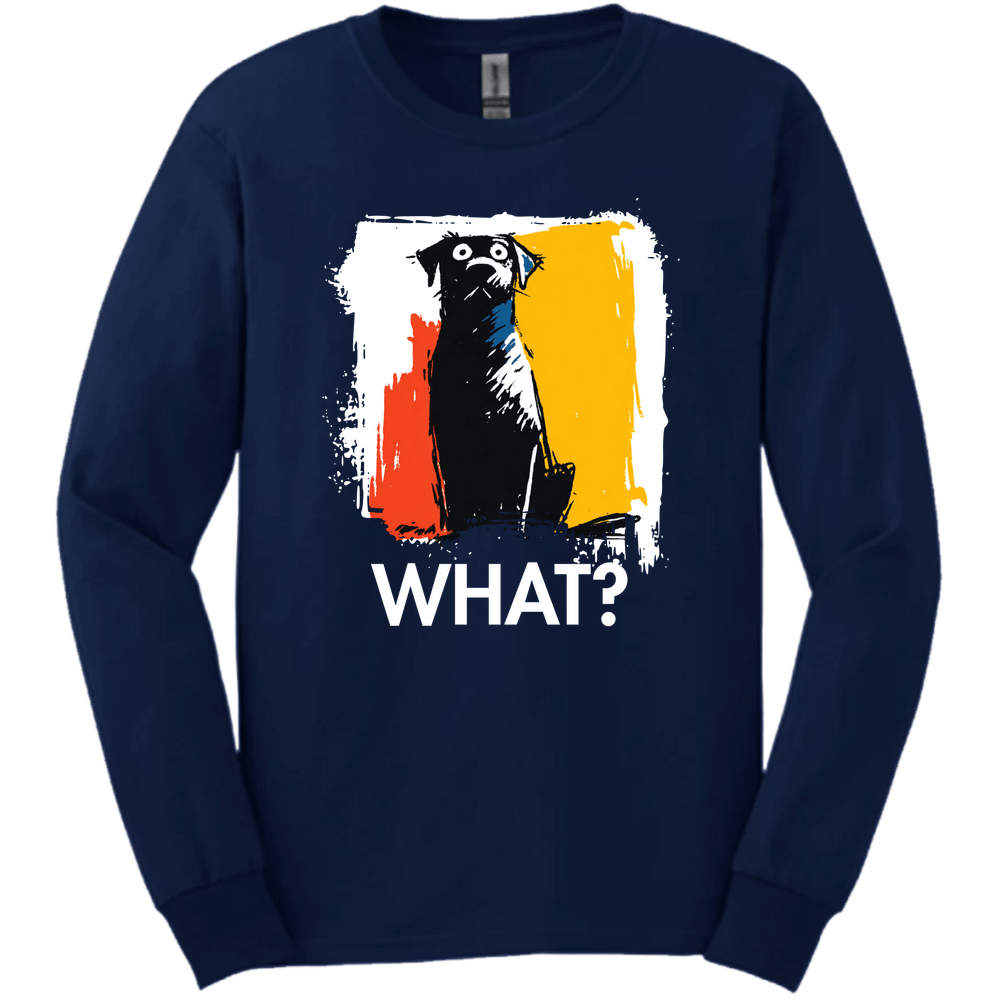 Black Labrador - What Dog Long Sleeve Tee - Navy