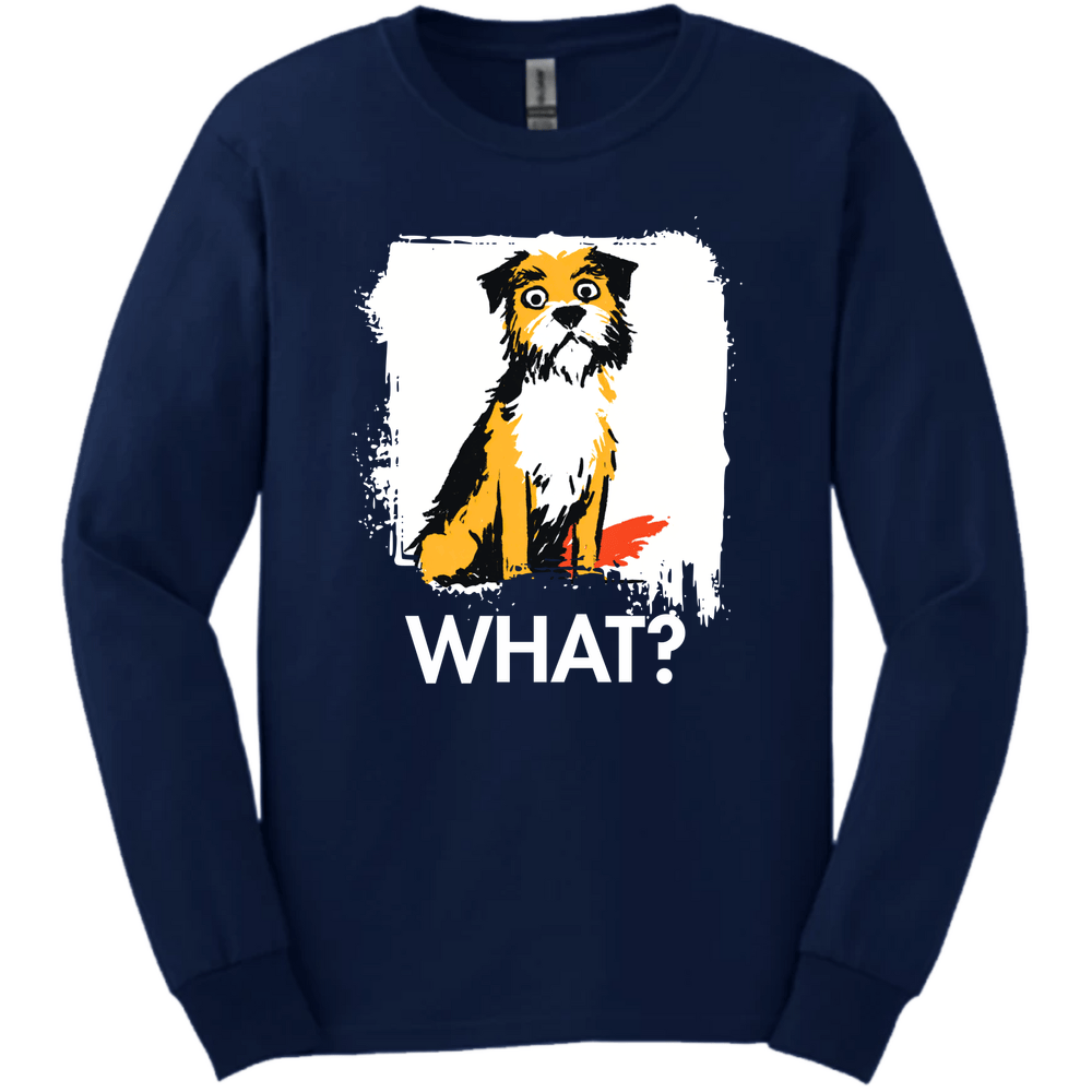 Border Terrier - What Dog Long Sleeve Tee - Navy