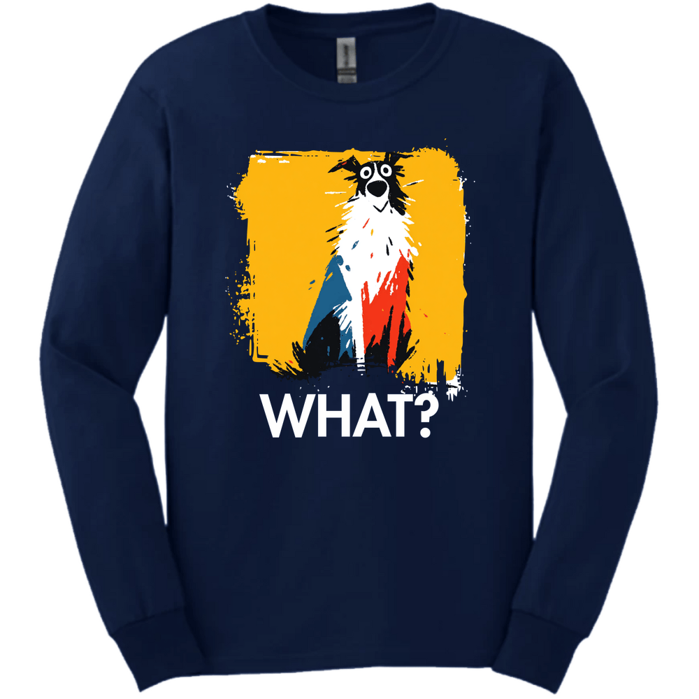 Borzoi - What Dog Long Sleeve Tee - Navy