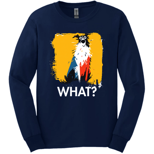 Borzoi - What Dog Long Sleeve Tee - Navy