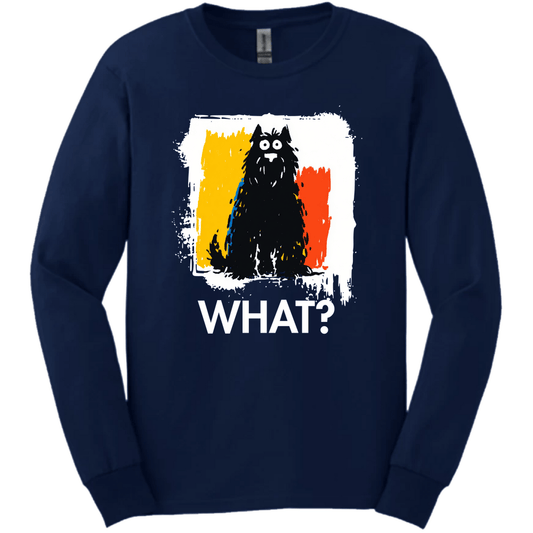 Bouvier Des Flanders - What Dog Long Sleeve Tee - Navy