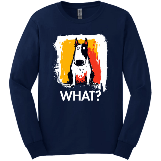 Bull Terrier - What Dog Long Sleeve Tee - Navy