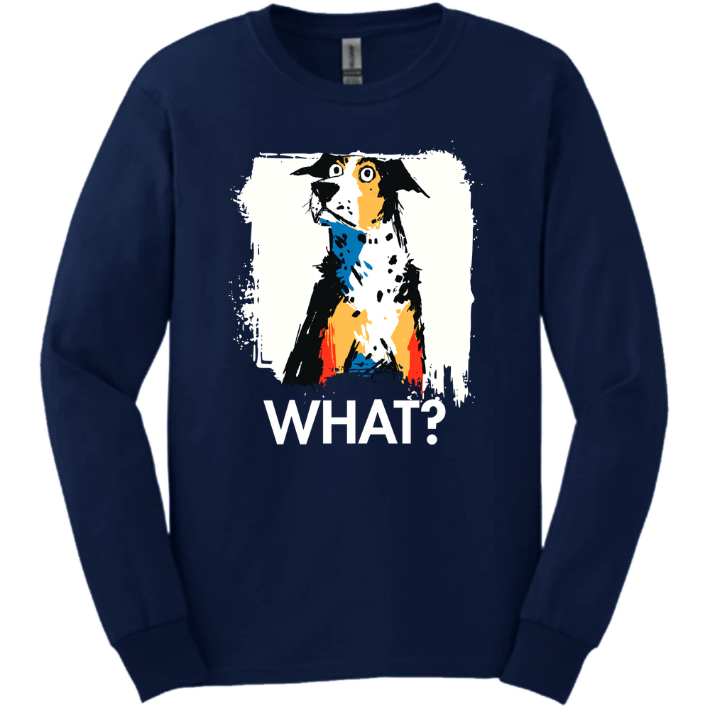 Catahoula Leopard Dog - What Dog Long Sleeve Tee - Navy