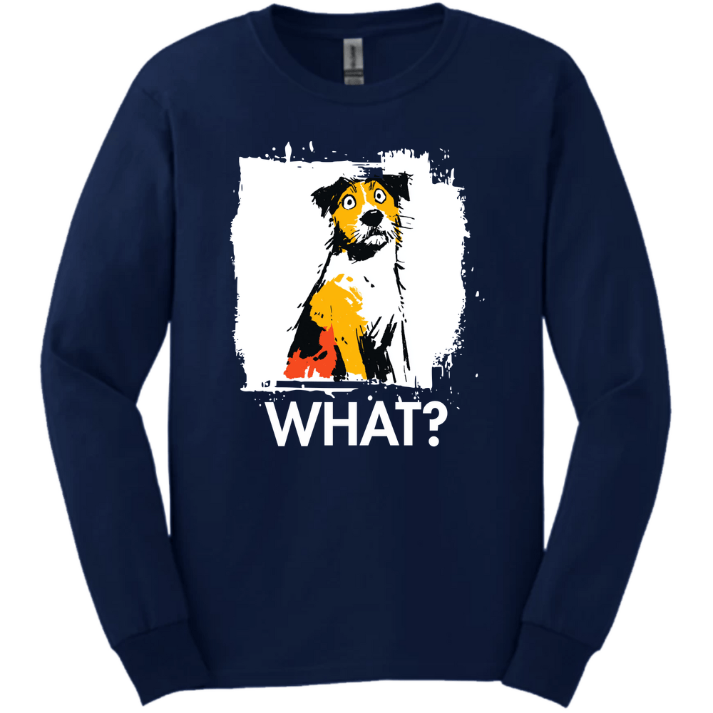 Jack Russell - What Dog Long Sleeve Tee - Navy