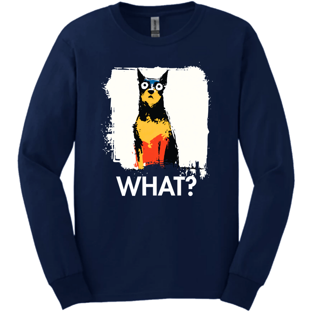 Miniature Pinscher - What Dog Long Sleeve Tee - Navy
