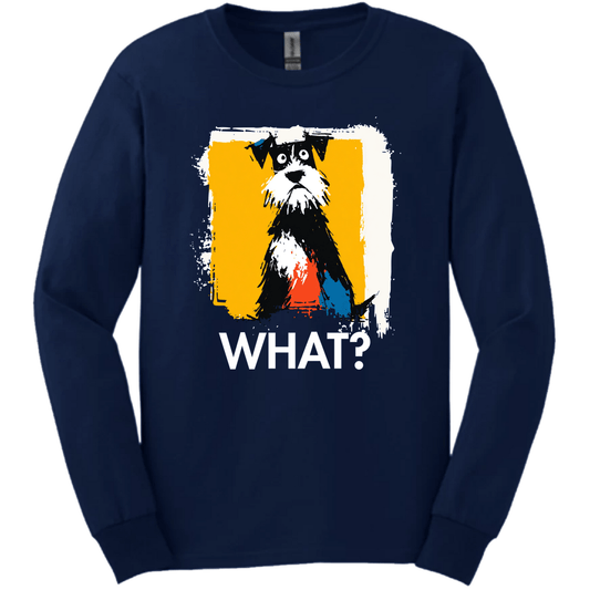 Miniature Schnauzer - What Dog Long Sleeve Tee - Navy