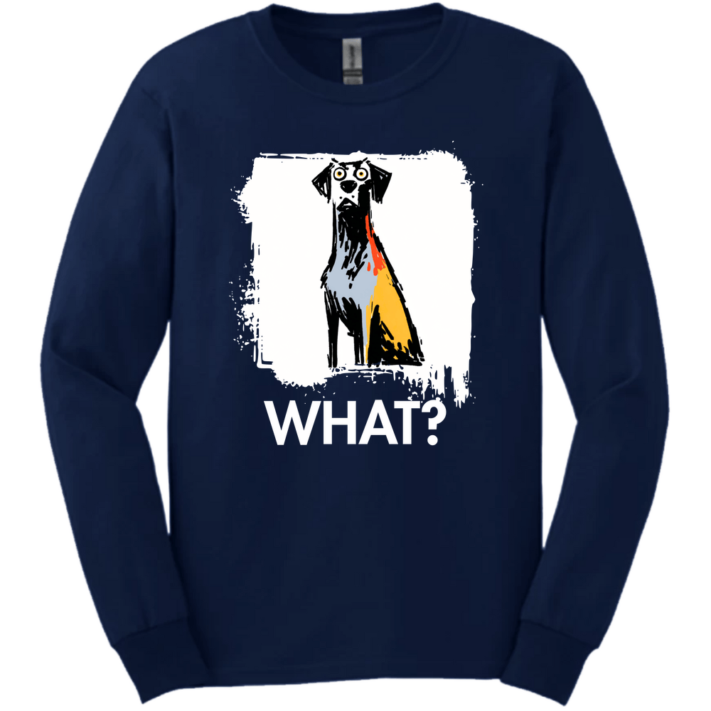 Weimaraner - What Dog Long Sleeve Tee - Navy