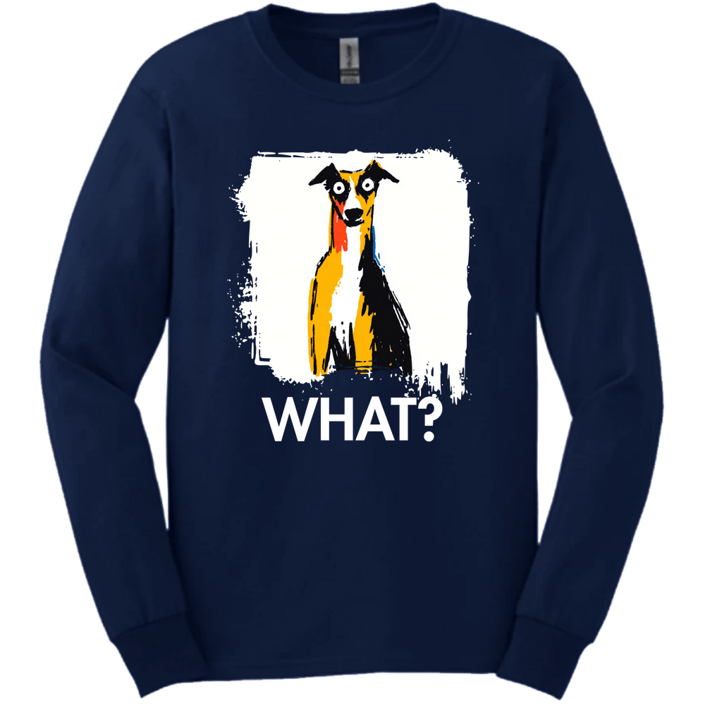 Whippet - What Dog Long Sleeve Tee - Navy