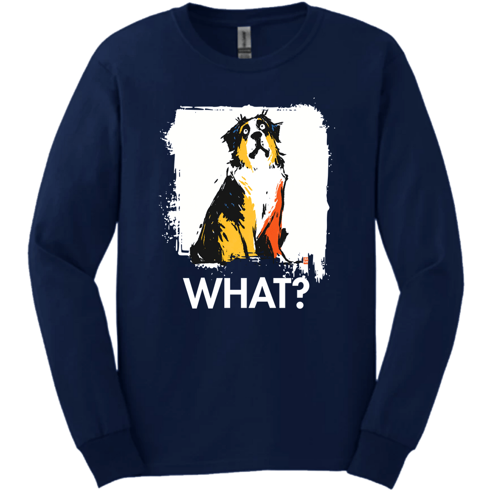 Saint Bernard - What Dog Long Sleeve Tee - Navy