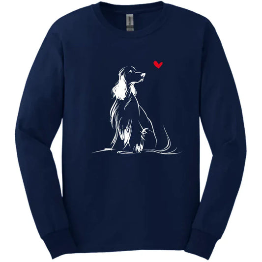 English Springer Spaniel - Sketch Dog Long Sleeve Tee - Navy