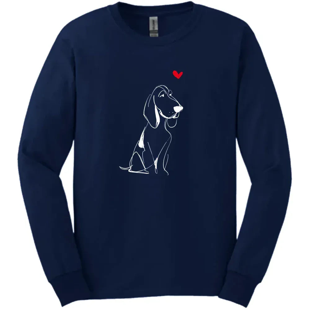 Bracco Italiano - Sketch Dog Long Sleeve Tee - Navy