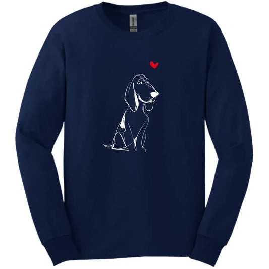 Bracco Italiano - Sketch Dog Long Sleeve Tee - Navy