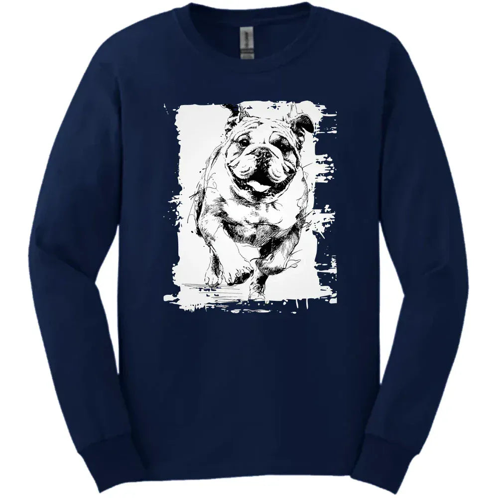 Bulldog - Running Dog Long Sleeve Tee - Navy