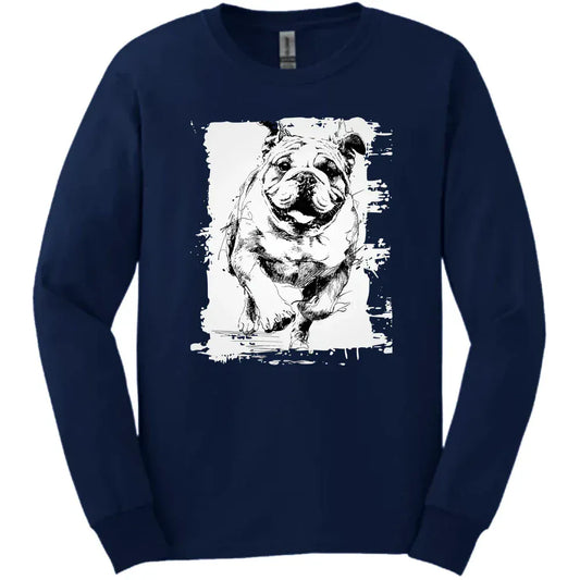 Bulldog - Running Dog Long Sleeve Tee - Navy
