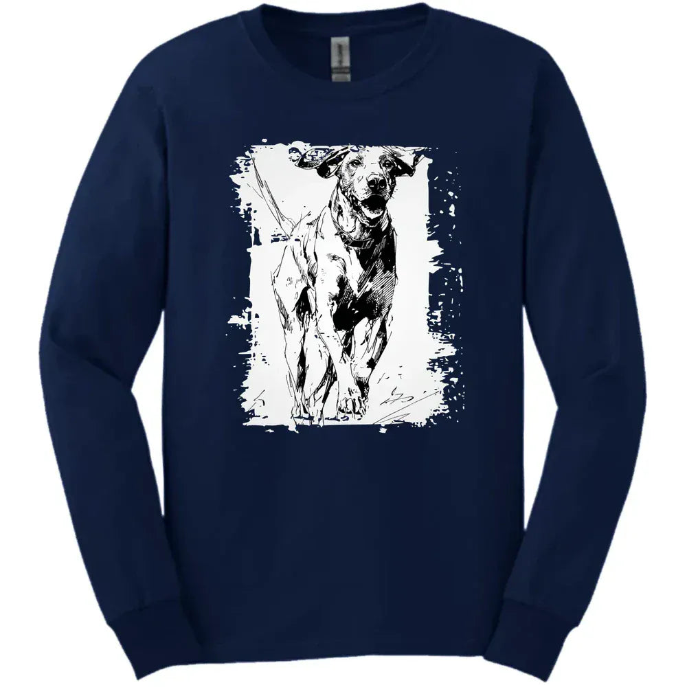 German Shorthaired Pointer - Running Dog Long Sleeve Tee - Navy