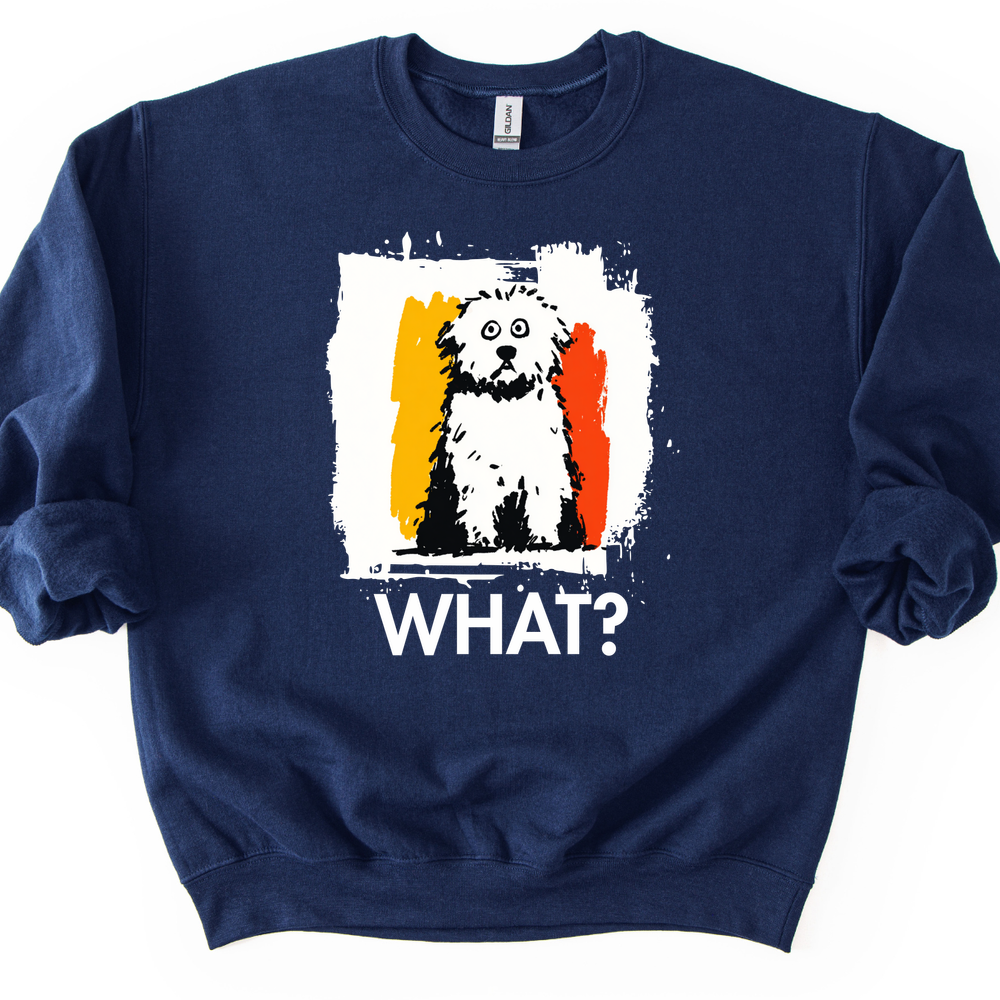 Bichon Frise - What Dog Sweater - Navy
