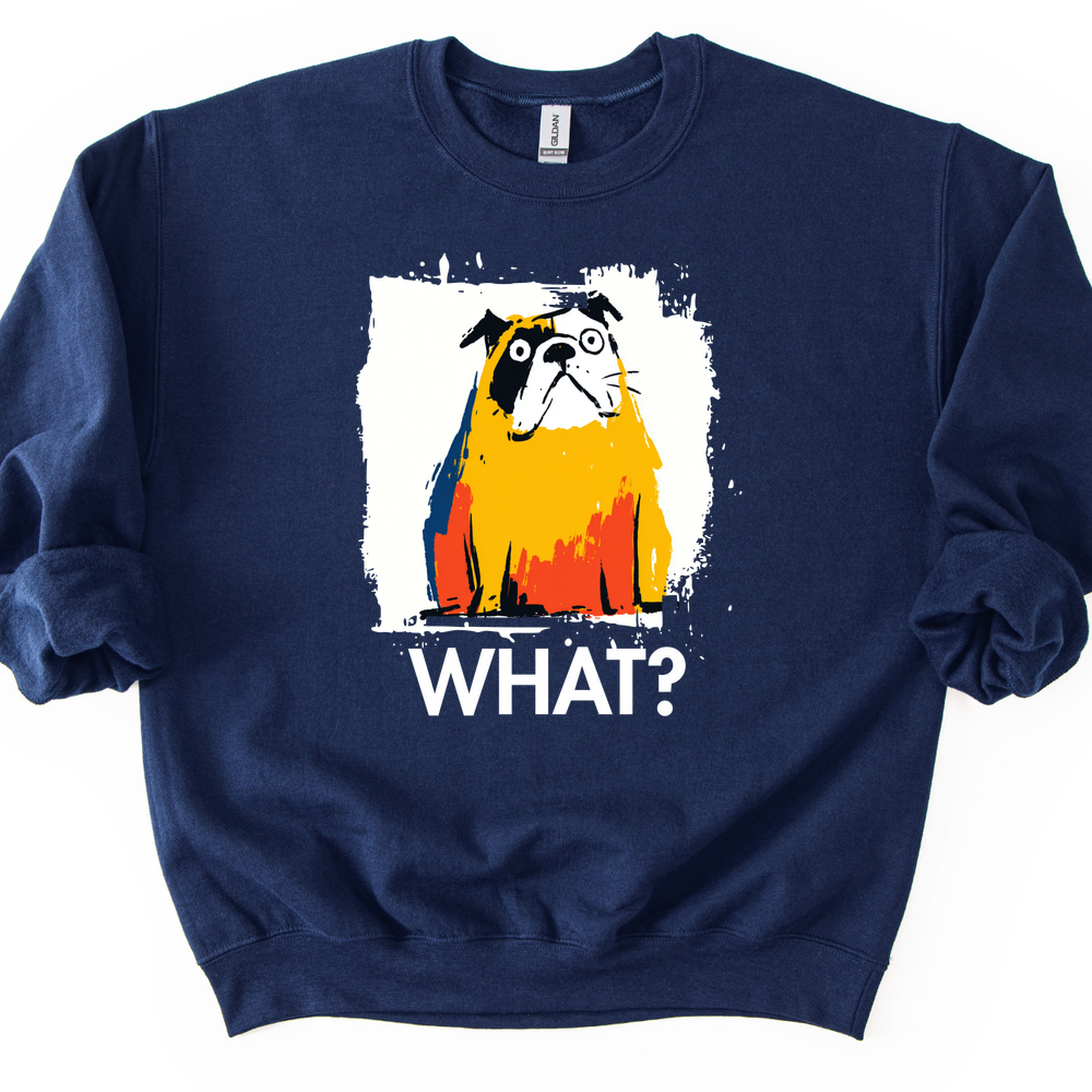 Bulldog - What Dog Sweater - Navy