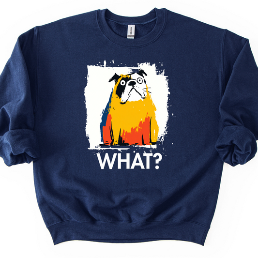 Bulldog - What Dog Sweater - Navy